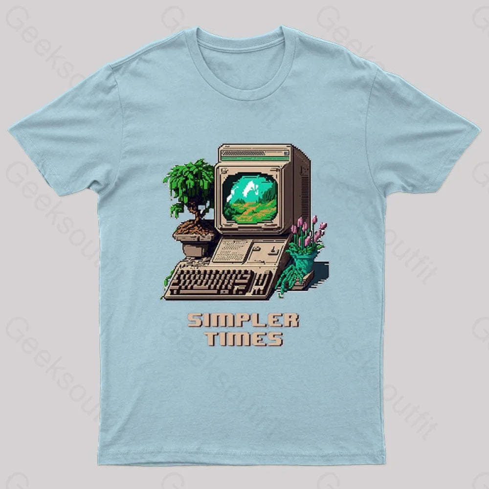 Simpler Times Geek T-Shirt Light Blue / S