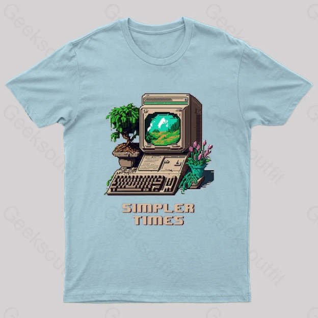 Simpler Times Geek T-Shirt Light Blue / S