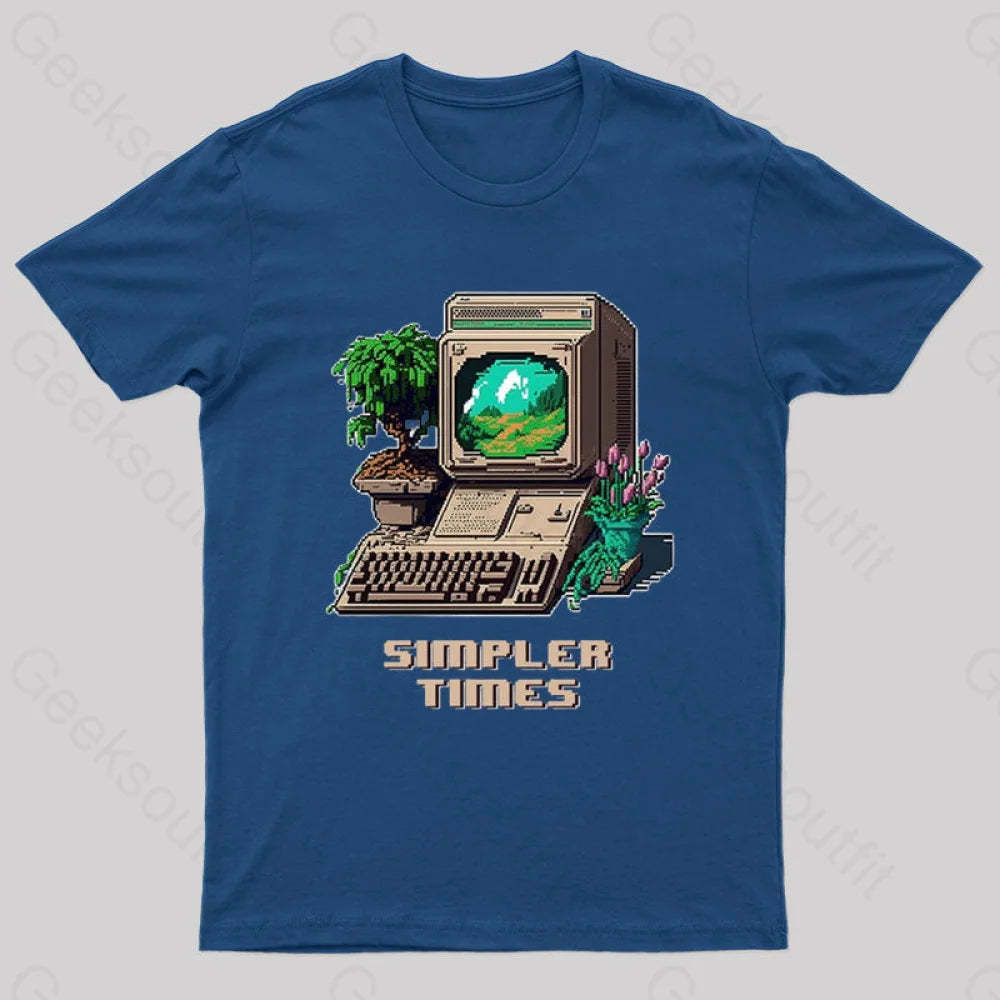 Simpler Times Geek T-Shirt Navy / S