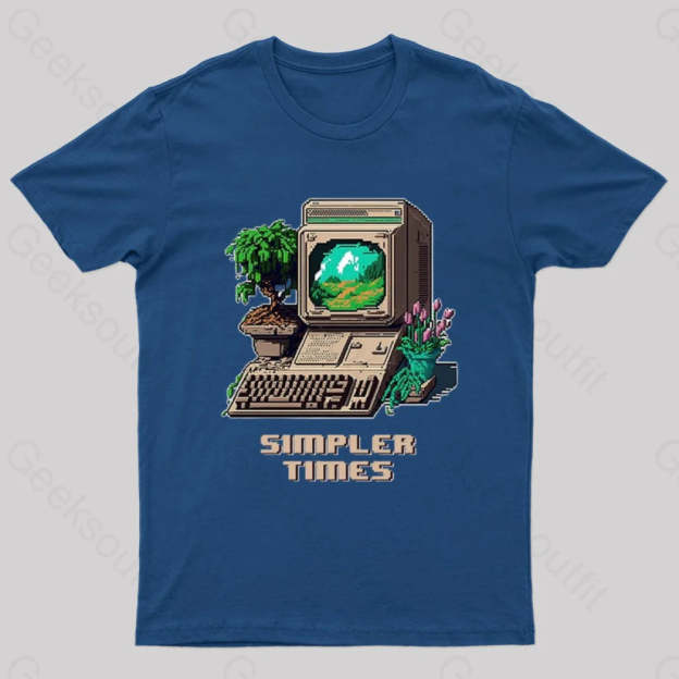 Simpler Times Geek T-Shirt Navy / S