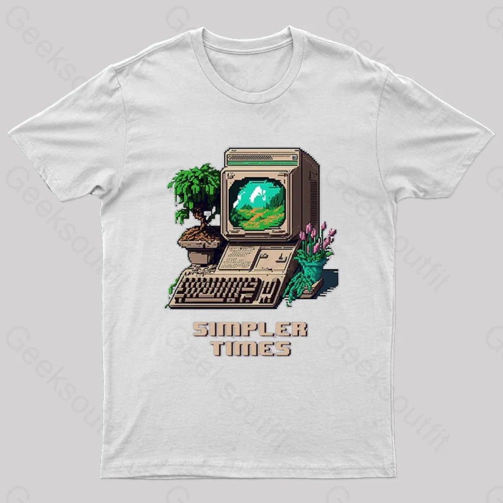 Simpler Times Geek T-Shirt White / S