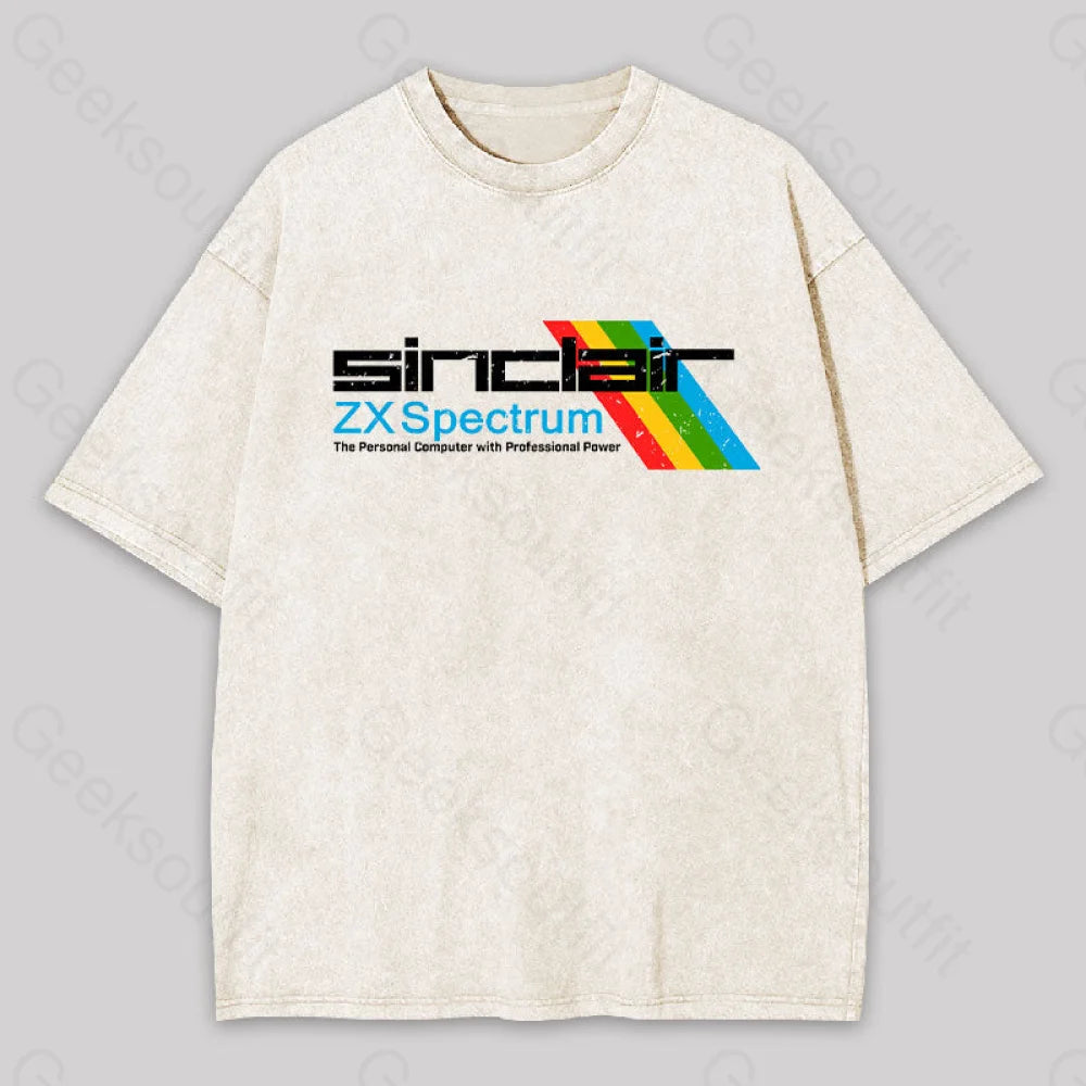 Geeksoutfit Sinclai ZX Spectrum Geek Washed T-shirt for Sale