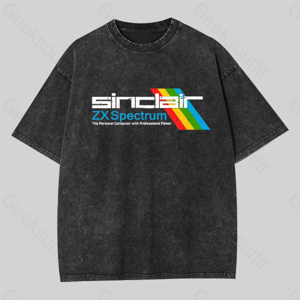 Geeksoutfit Sinclai ZX Spectrum Geek Washed T-shirt for Sale