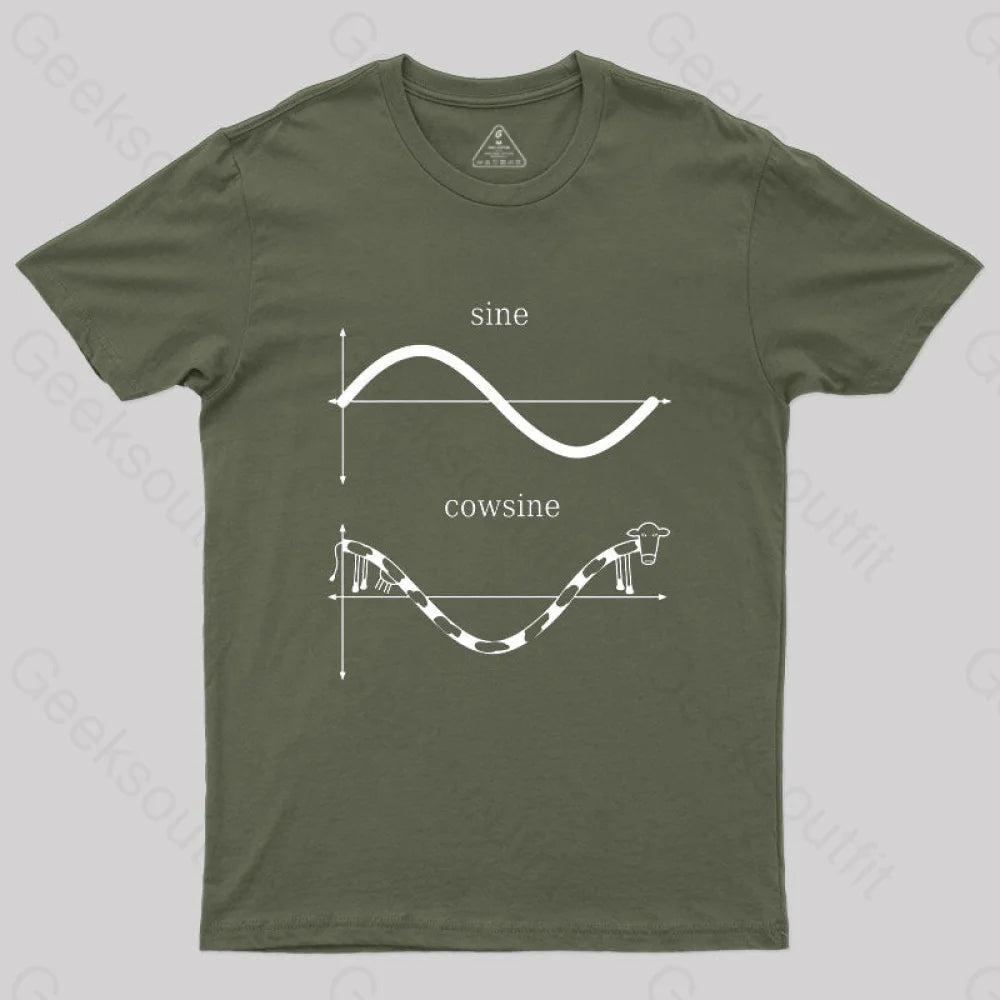 Sine And Cowsine T-Shirt Army Green / S