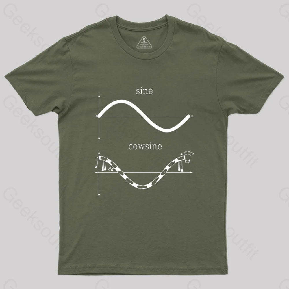 Sine And Cowsine T-Shirt Army Green / S