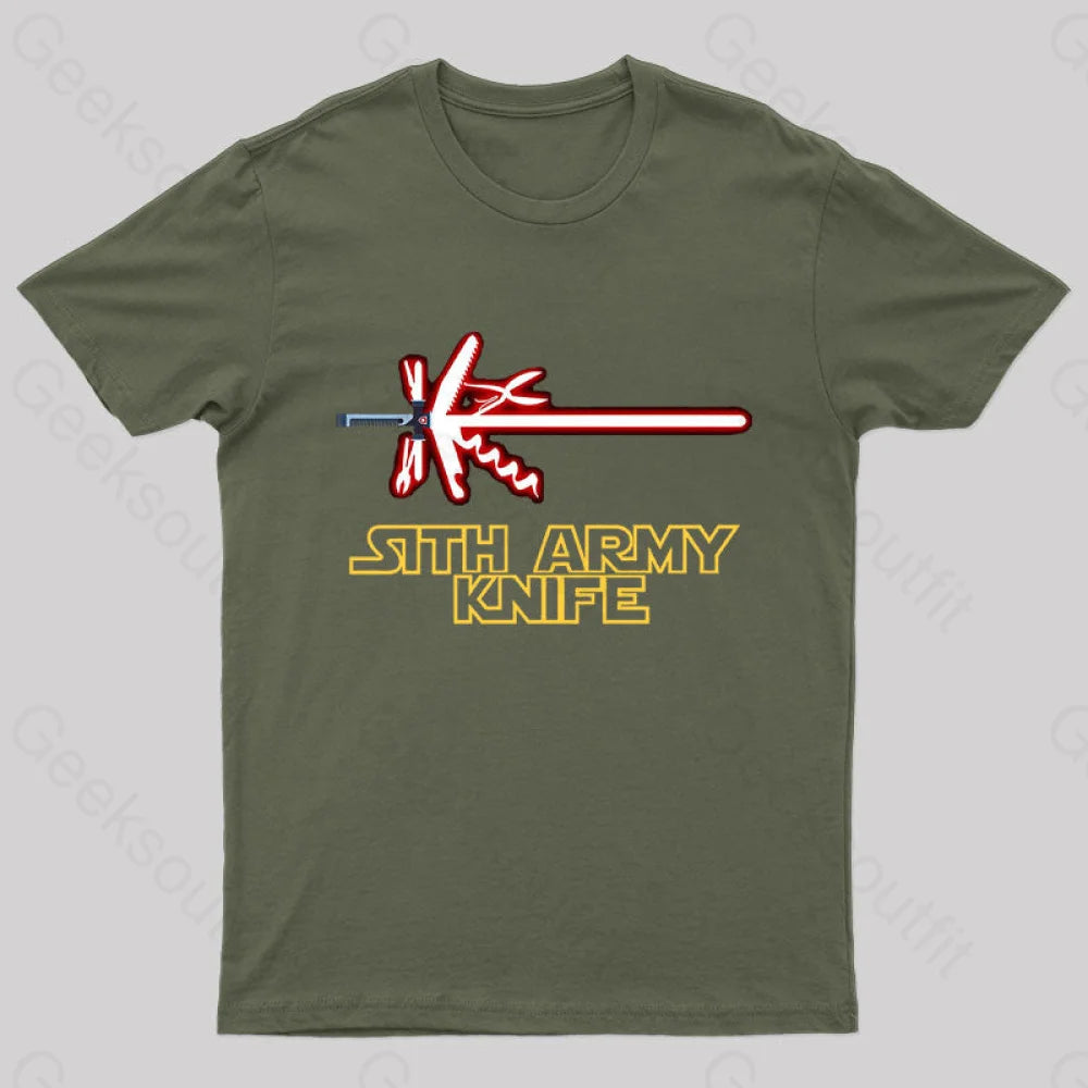 Sith Army Knife Geek T-Shirt Green / S