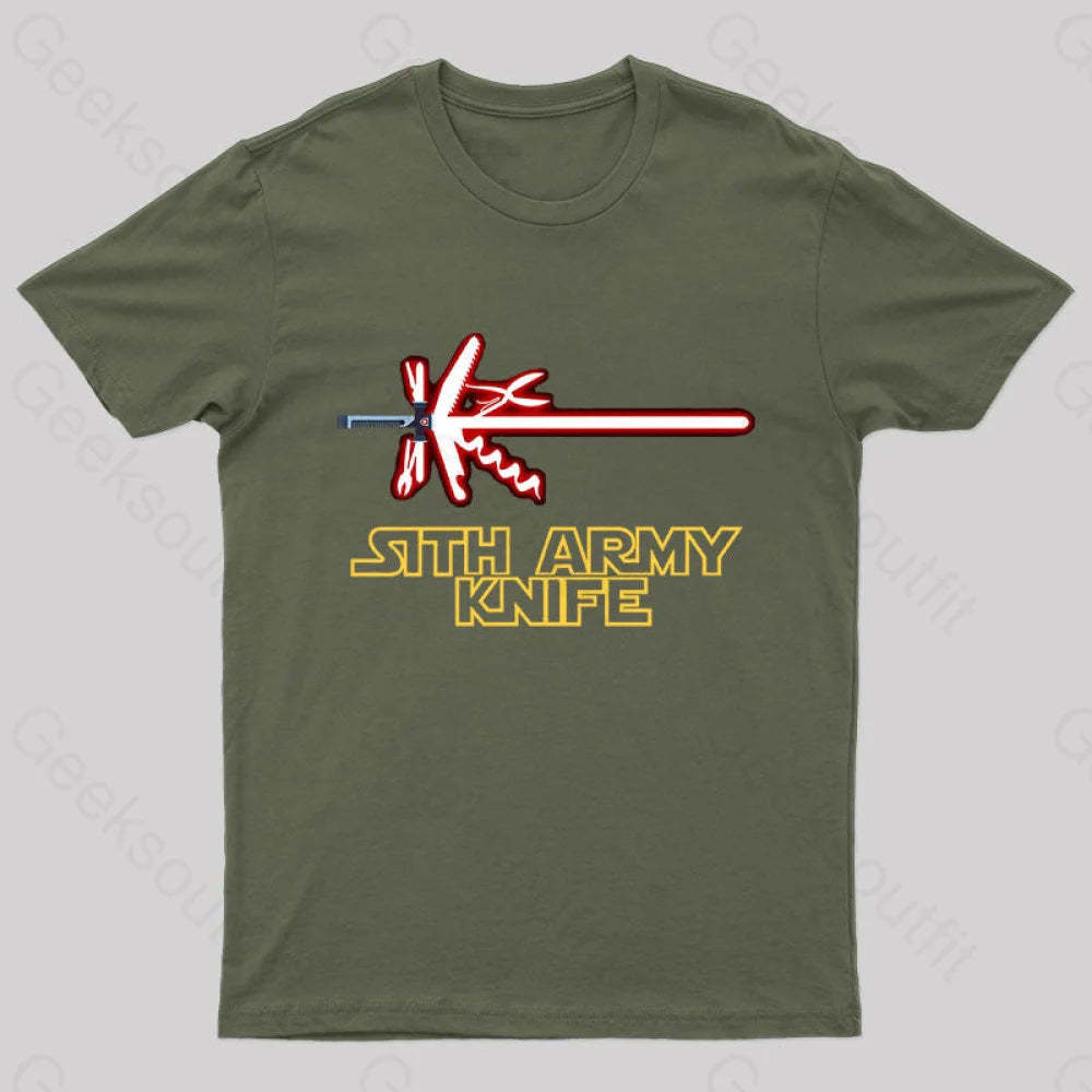 Sith Army Knife Geek T-Shirt Green / S