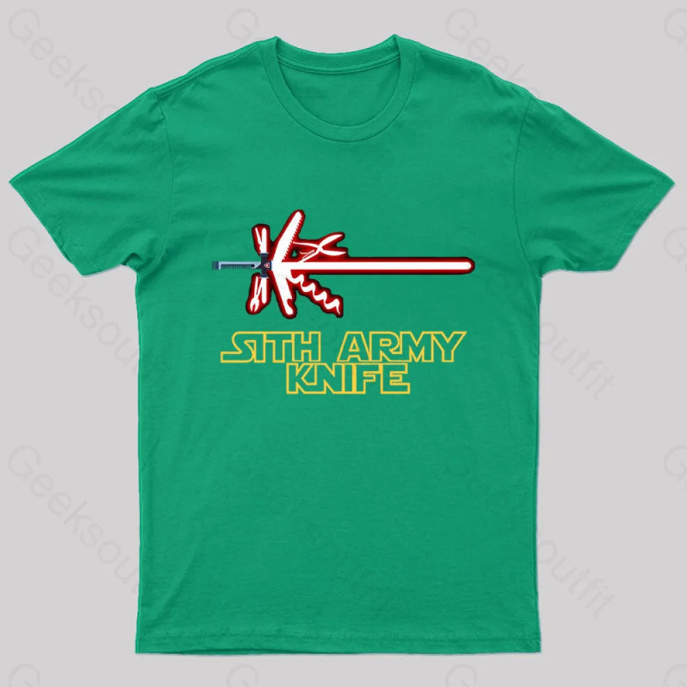 Sith Army Knife Geek T-Shirt Green / S