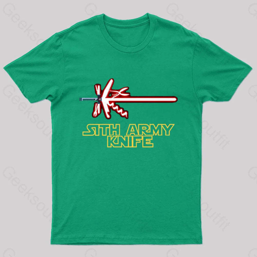 Sith Army Knife Geek T-Shirt Green / S