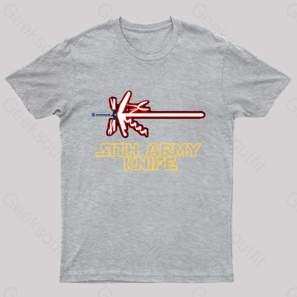 Sith Army Knife Geek T-Shirt Grey / S