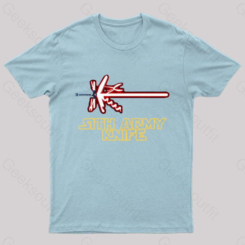 Sith Army Knife Geek T-Shirt Light Blue / S