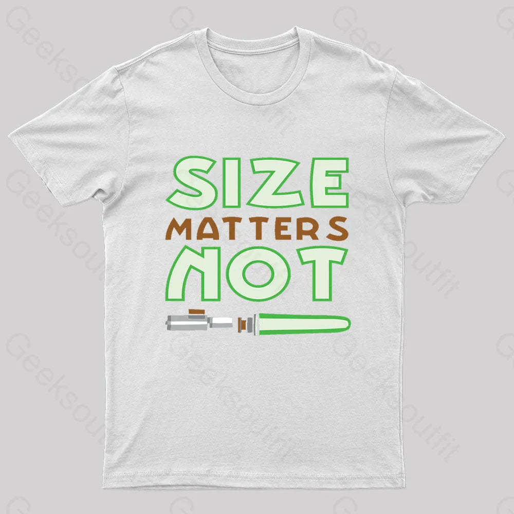 Size Matters Not Nerd T-Shirt White / S