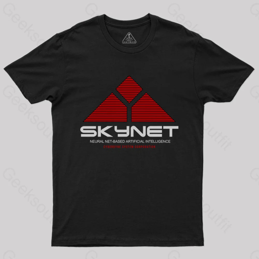 Skynet Neural Net Based Artificial Intelligence T-Shirt Black / S