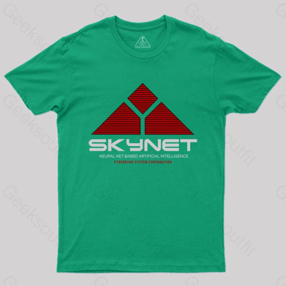 Skynet Neural Net Based Artificial Intelligence T-Shirt Green / S