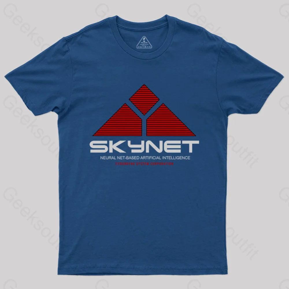 Skynet Neural Net Based Artificial Intelligence T-Shirt Navy / S