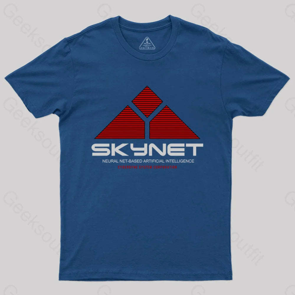 Skynet Neural Net Based Artificial Intelligence T-Shirt Navy / S