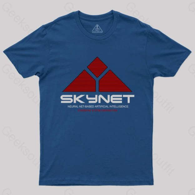 Skynet Neural Net Based Artificial Intelligence T-Shirt Navy / S