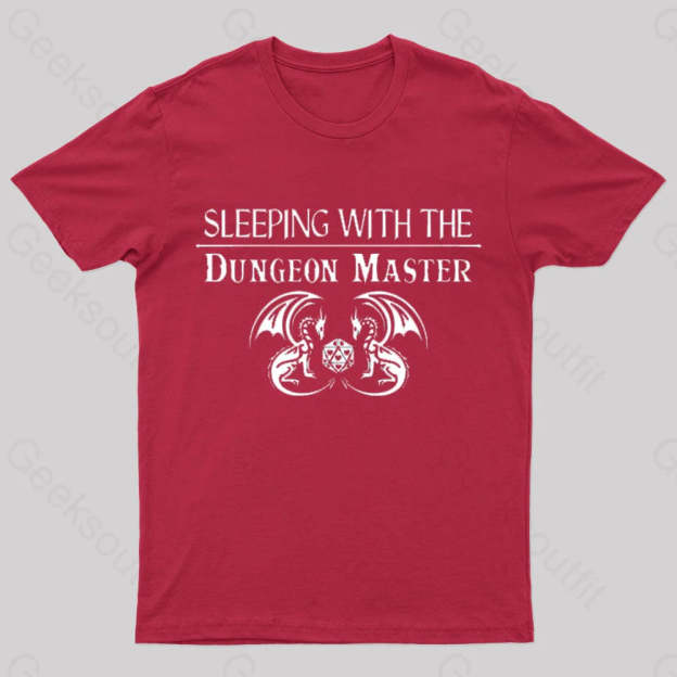 Sleeping With The Dungeon Master Nerd T-Shirt Red / S