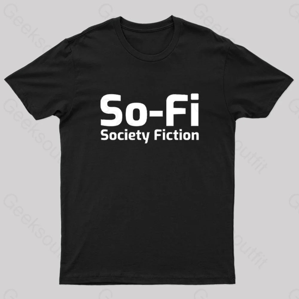 So-Fi Society Fiction Fitted Geek T-Shirt Black / S