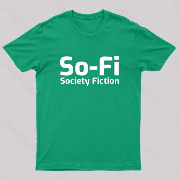 So-Fi Society Fiction Fitted Geek T-Shirt Green / S