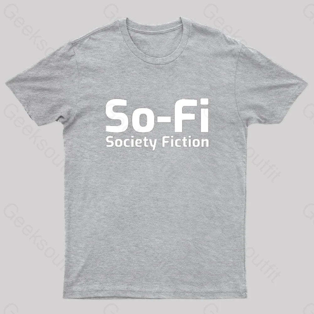 So-Fi Society Fiction Fitted Geek T-Shirt Grey / S