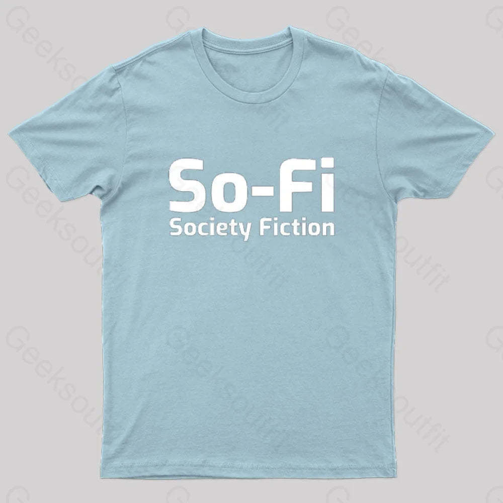 So-Fi Society Fiction Fitted Geek T-Shirt Light Blue / S