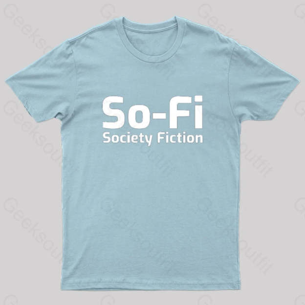 So-Fi Society Fiction Fitted Geek T-Shirt Light Blue / S