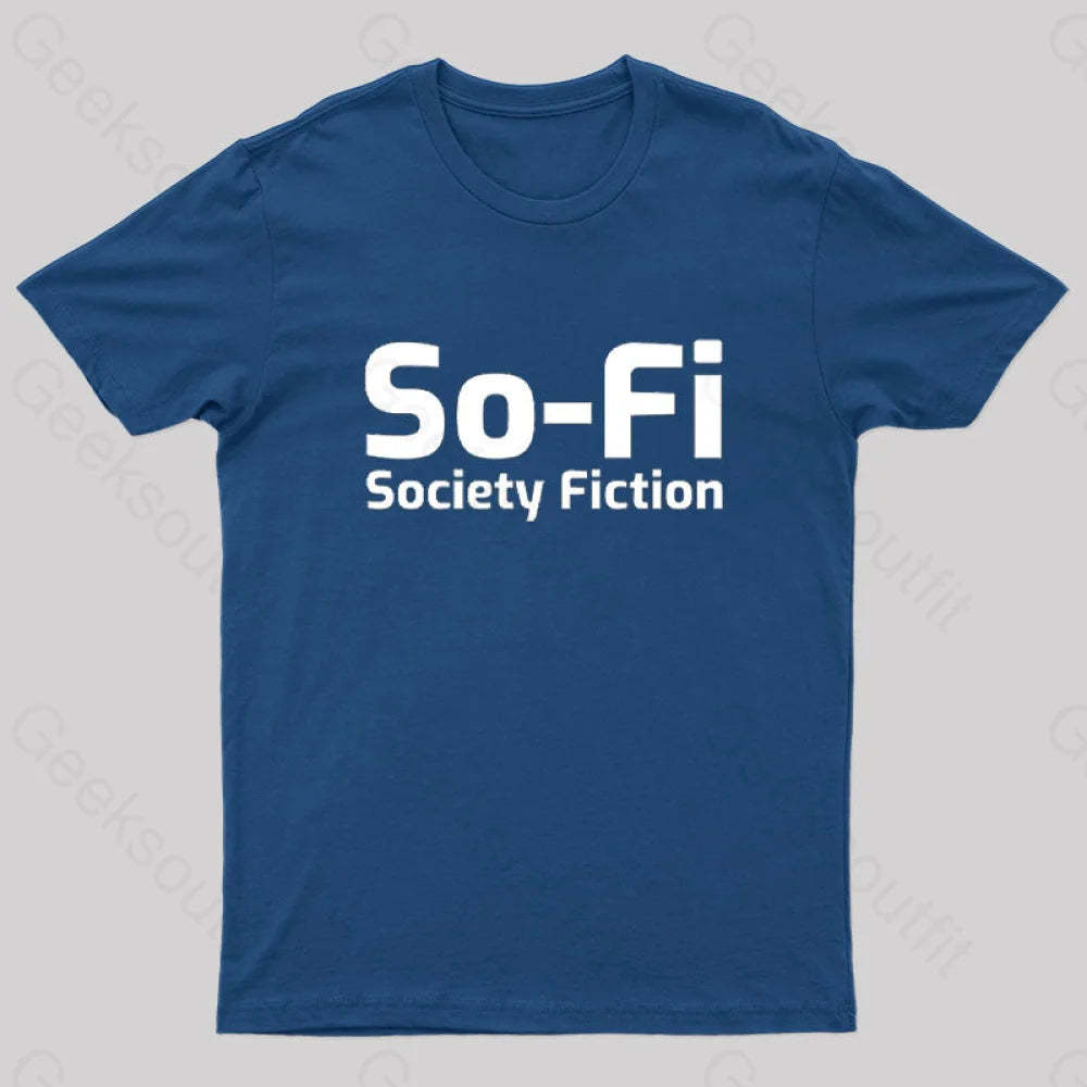 So-Fi Society Fiction Fitted Geek T-Shirt Navy / S