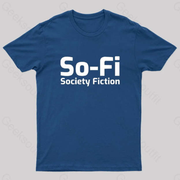 So-Fi Society Fiction Fitted Geek T-Shirt Navy / S