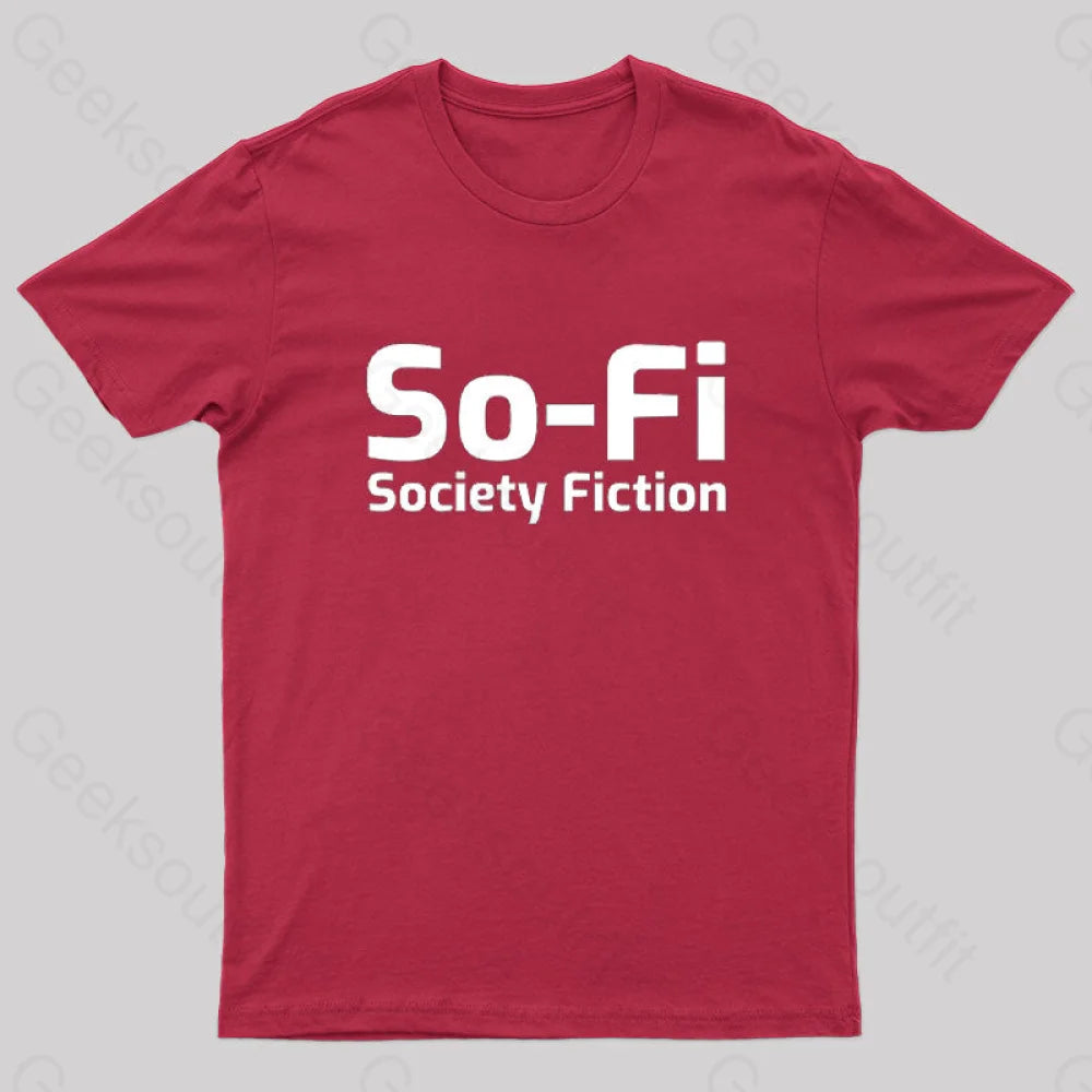 So-Fi Society Fiction Fitted Geek T-Shirt Red / S