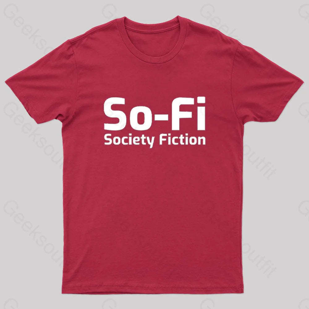 So-Fi Society Fiction Fitted Geek T-Shirt Red / S