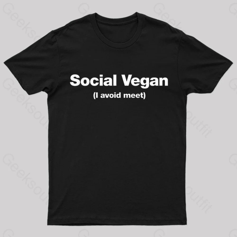 Social Vegan Geek T-Shirt Black / S
