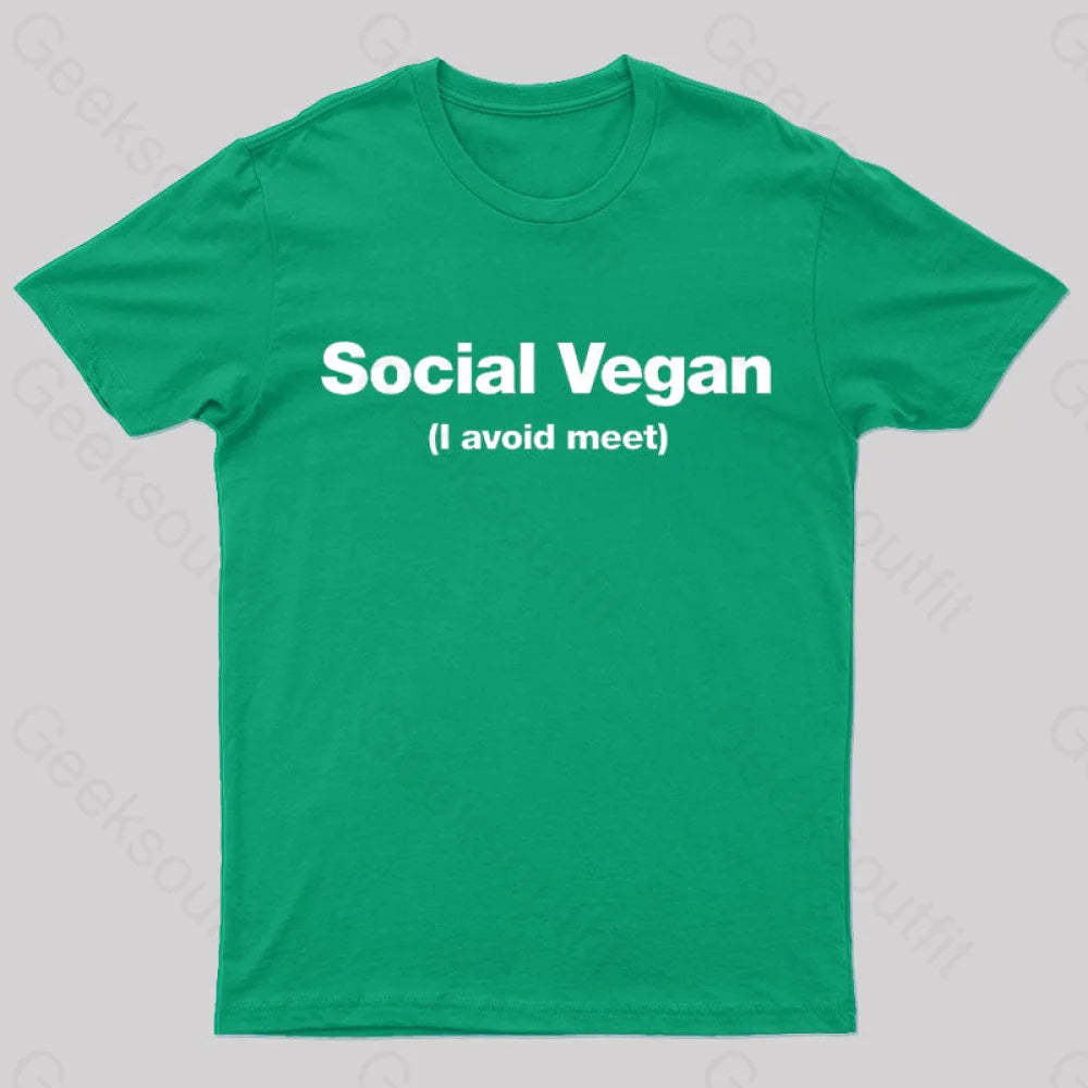 Social Vegan Geek T-Shirt Green / S