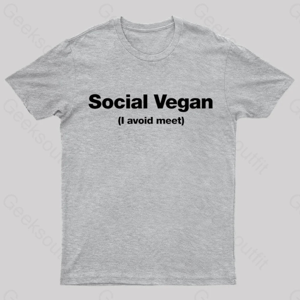Social Vegan Geek T-Shirt Grey / S