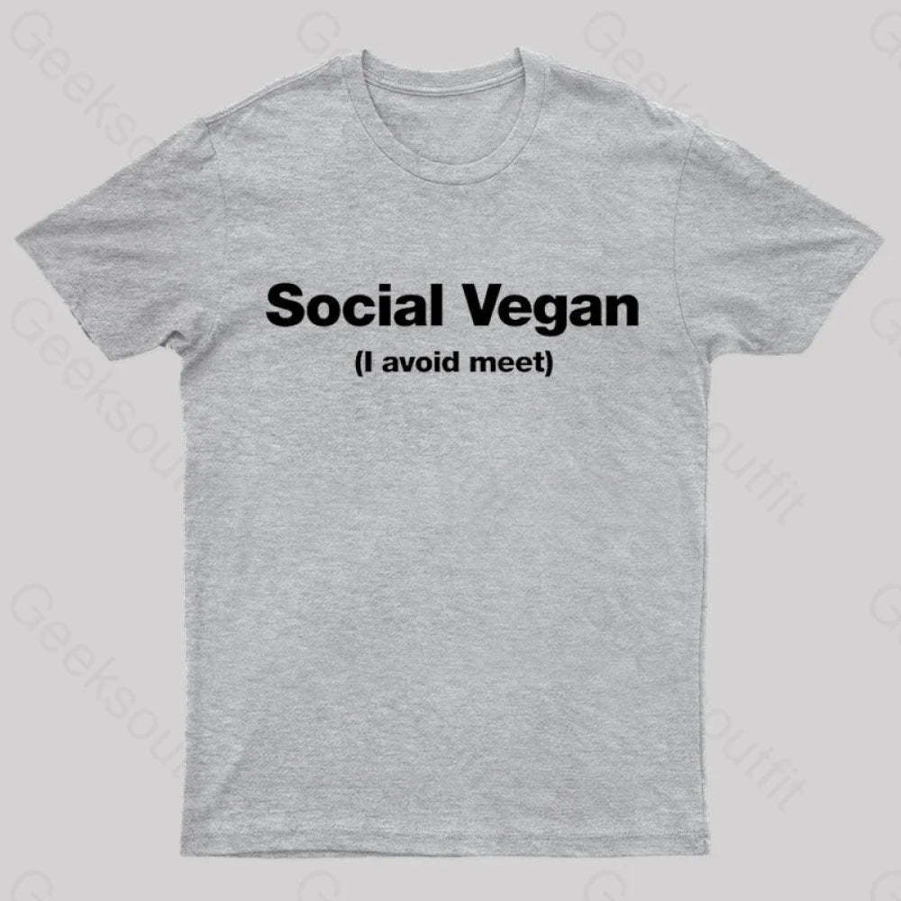 Social Vegan Geek T-Shirt Grey / S