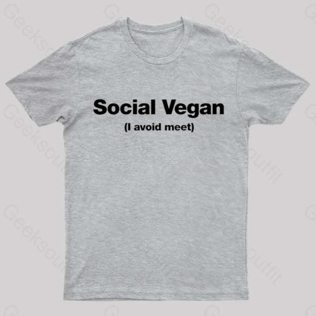 Social Vegan Geek T-Shirt Grey / S