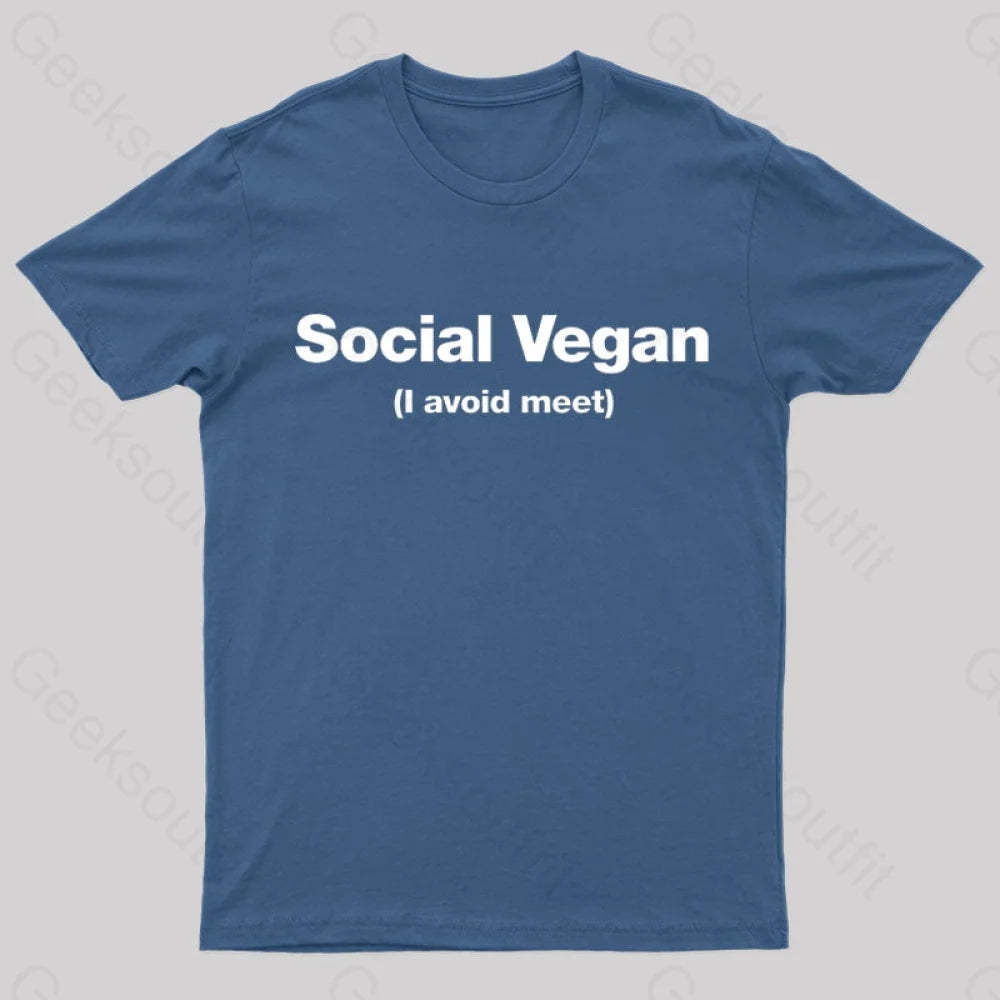 Social Vegan Geek T-Shirt Navy / S
