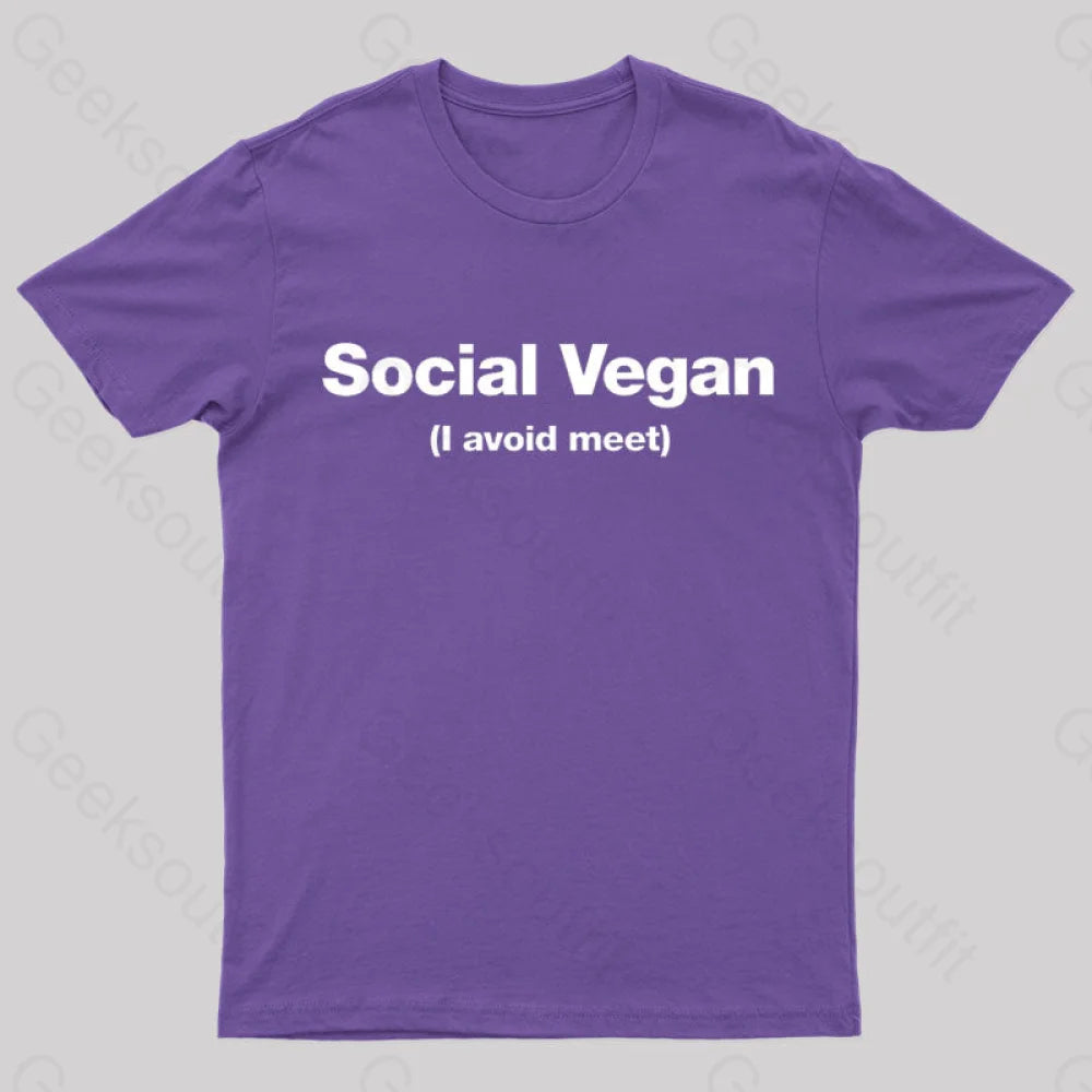 Social Vegan Geek T-Shirt Purple / S