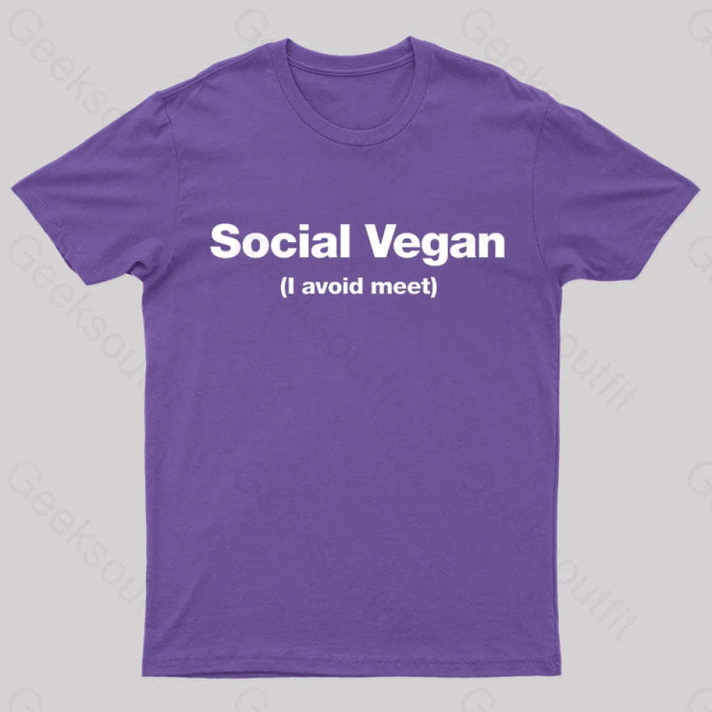 Social Vegan Geek T-Shirt Purple / S