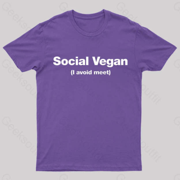 Social Vegan Geek T-Shirt Purple / S