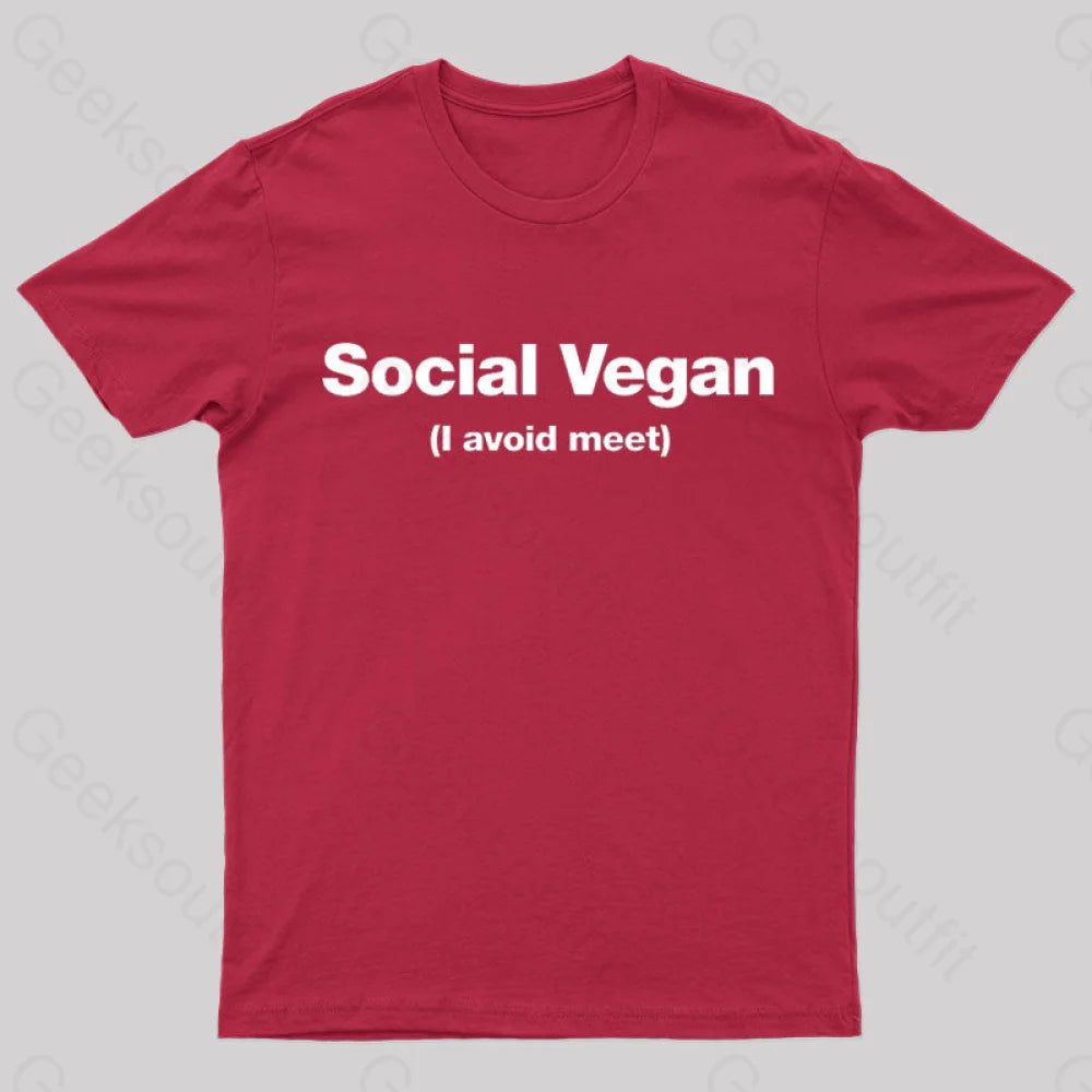 Social Vegan Geek T-Shirt Red / S