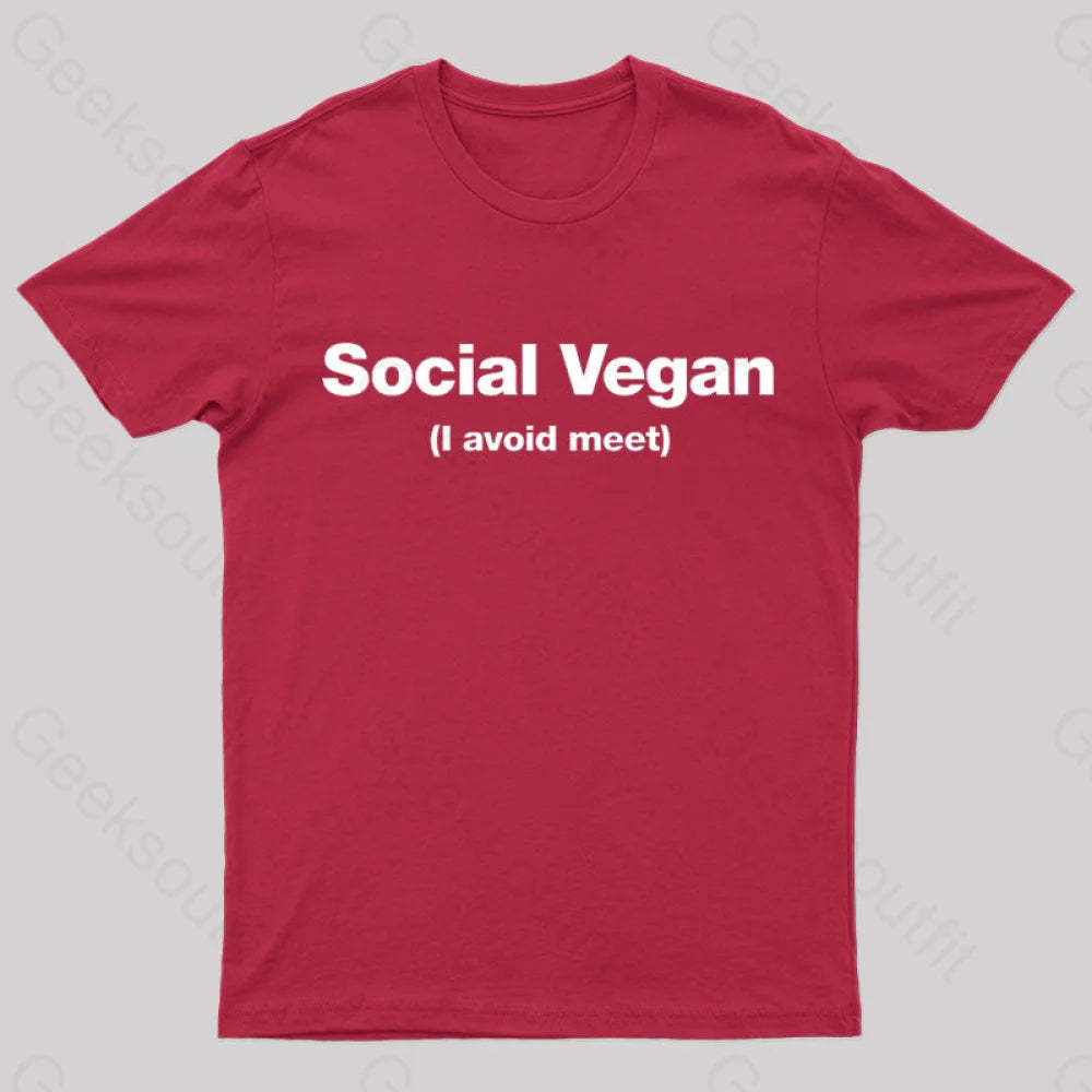Social Vegan Geek T-Shirt Red / S