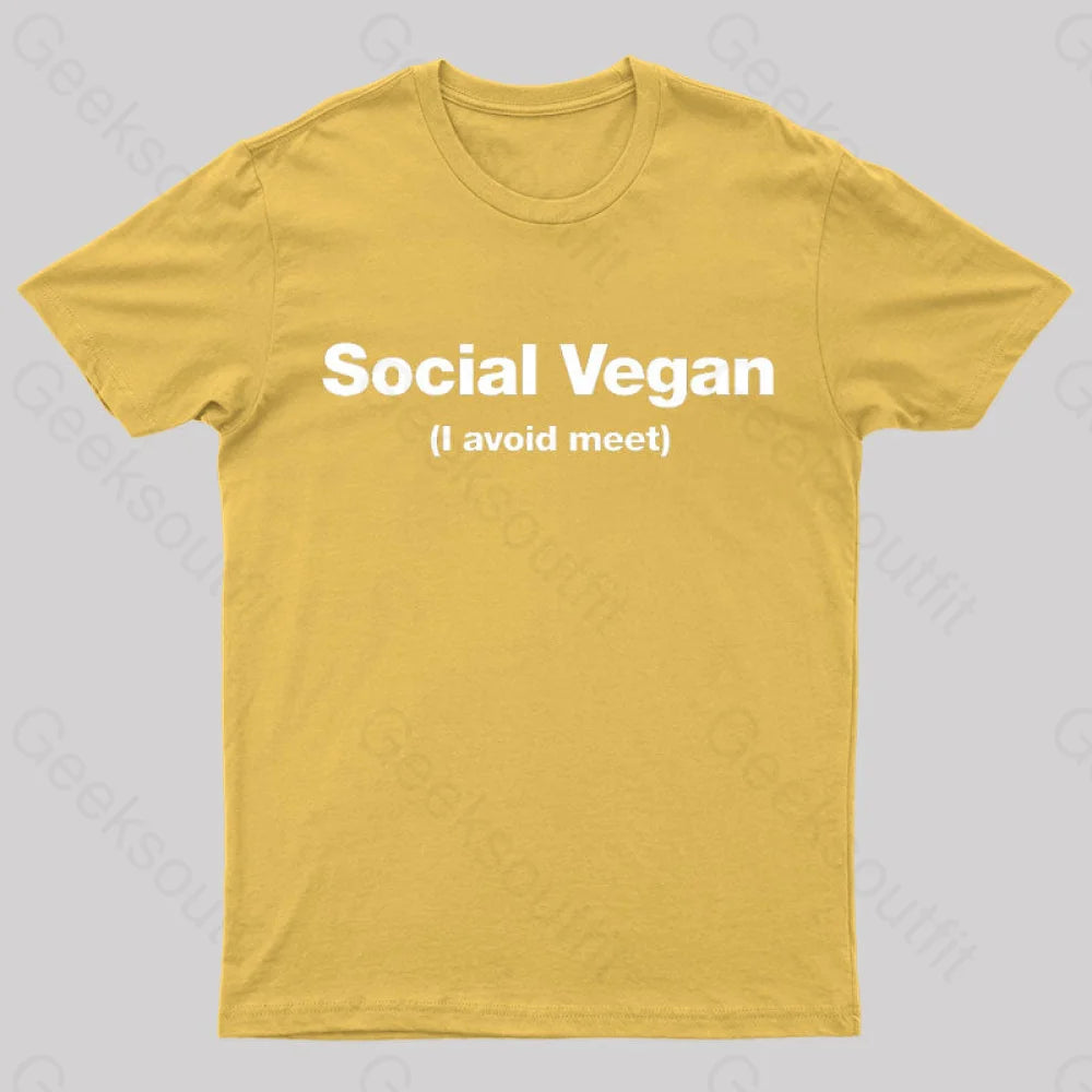 Social Vegan Geek T-Shirt Yellow / S