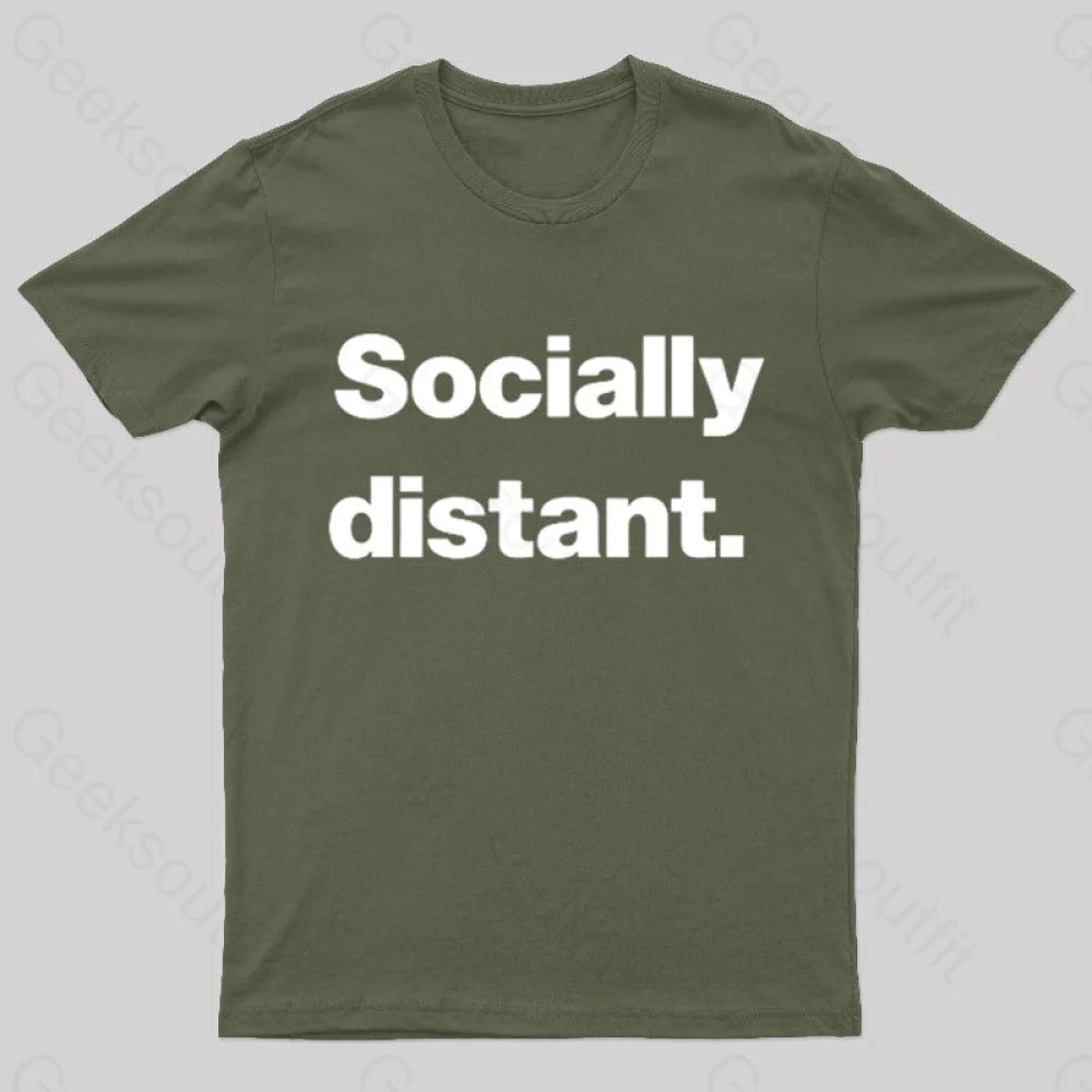 Socially Distant Nerd T-Shirt Army Green / S
