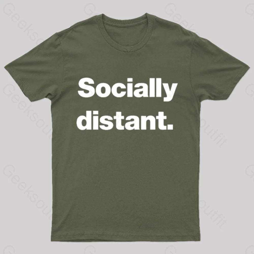 Socially Distant Nerd T-Shirt Army Green / S