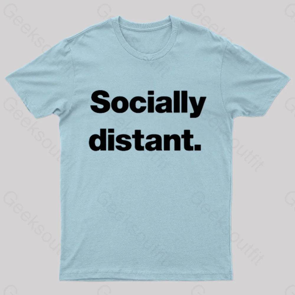 Socially Distant Nerd T-Shirt Light Blue / S
