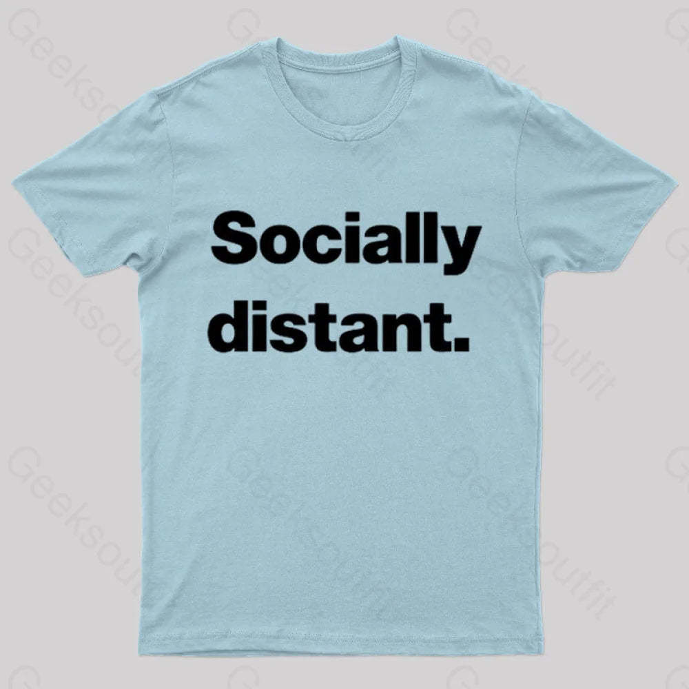 Socially Distant Nerd T-Shirt Light Blue / S