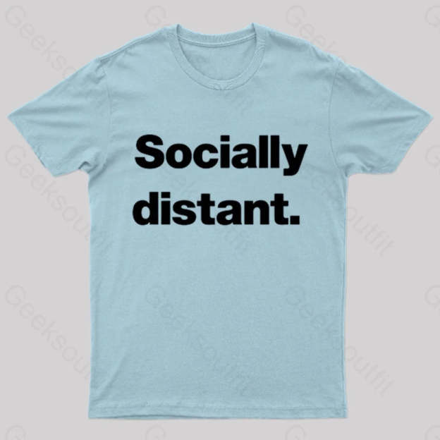 Socially Distant Nerd T-Shirt Light Blue / S