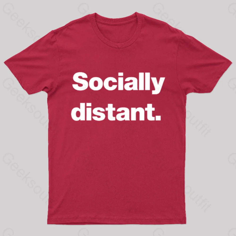 Socially Distant Nerd T-Shirt Red / S