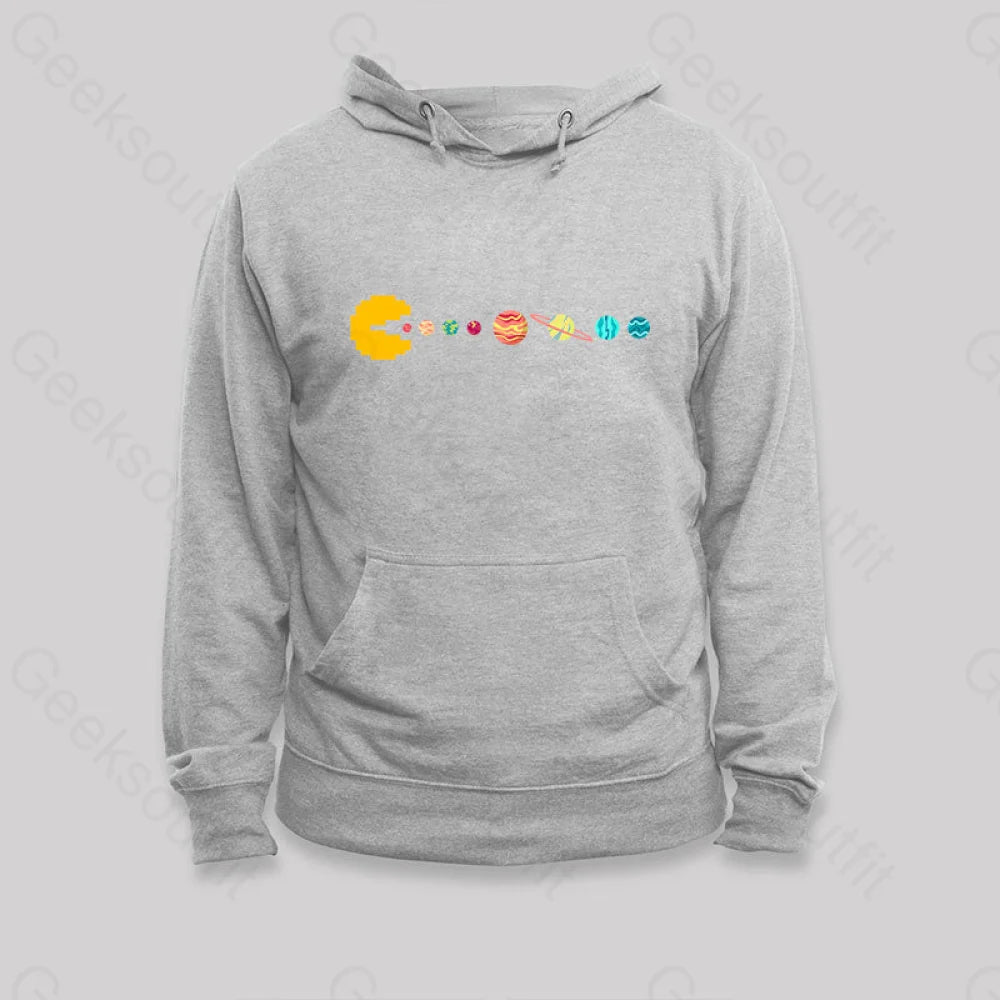 Solar System Eating Game Hoodie Grey / S